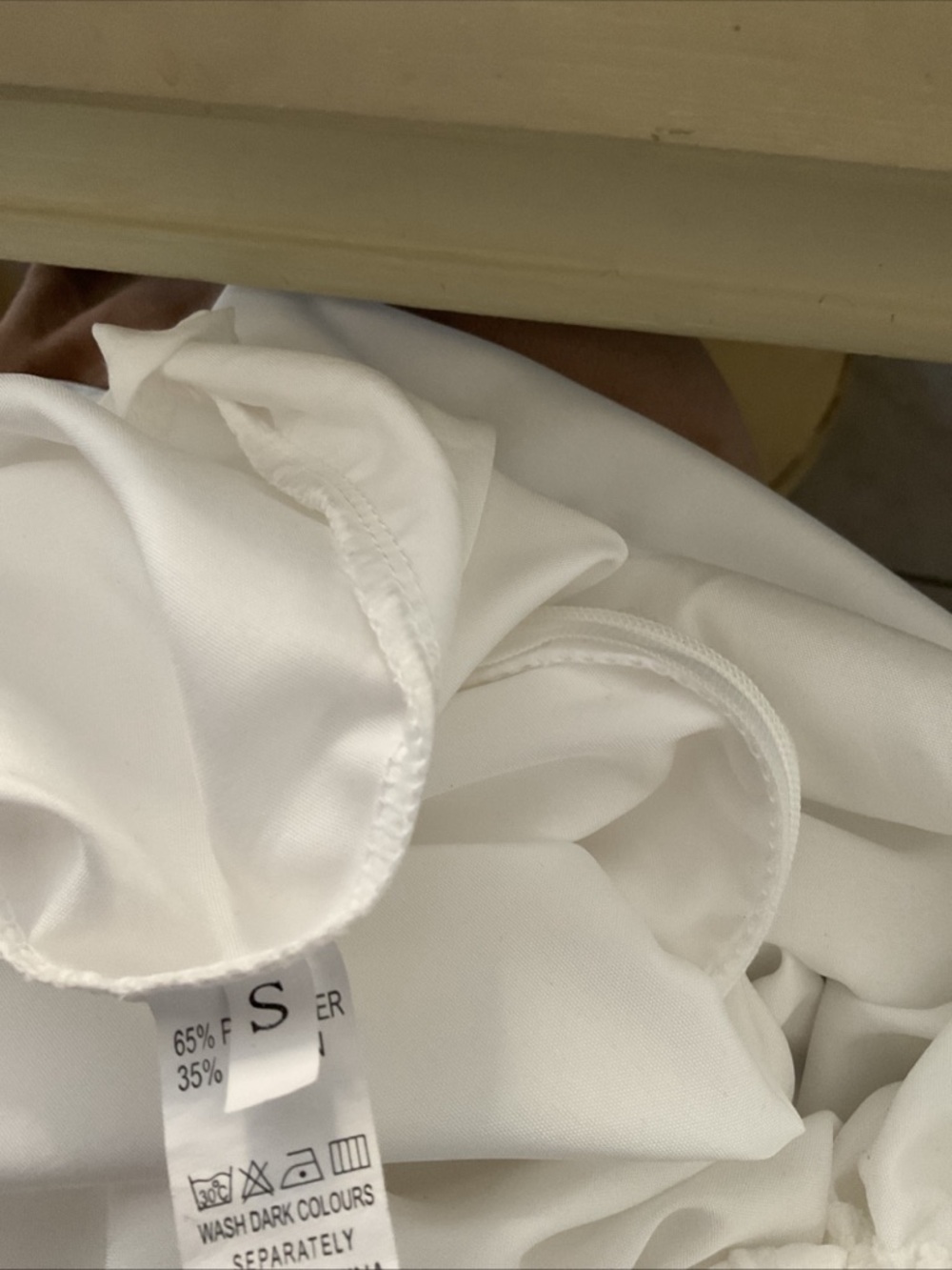 White Satin-Look Ruched Shirt Dress Minimalist Chic Side Tie Button Front Sz S - Picture 11 of 11